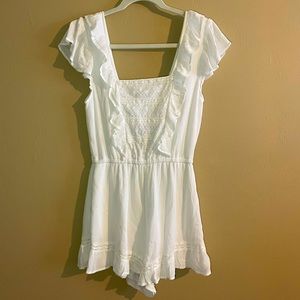 Women’s White Frilly Romper